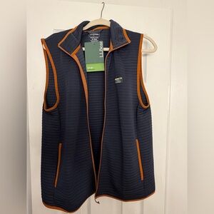 L.L. Bean Dark Blue Vest with Orange Accents